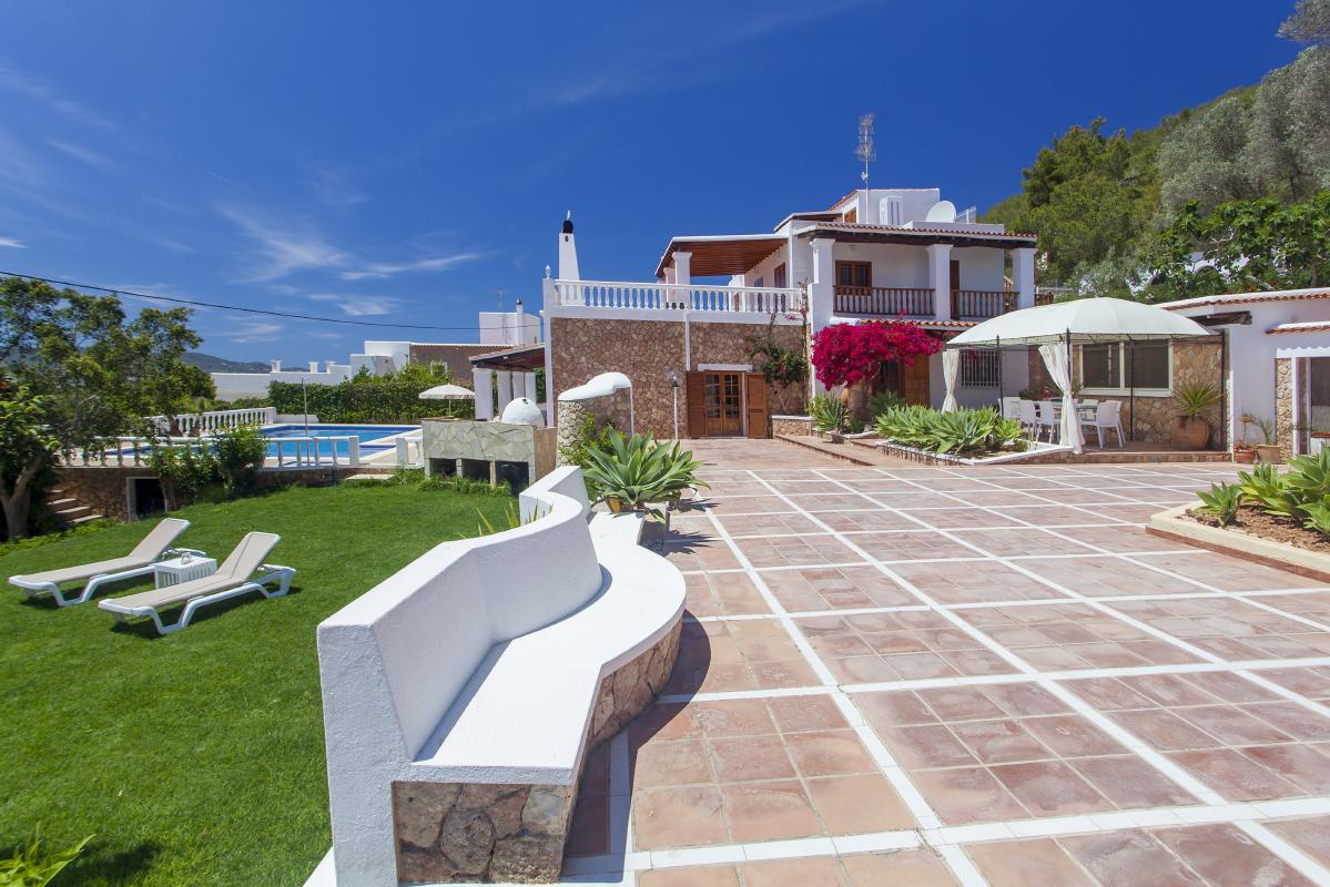 General view garden house pool area ibiza
